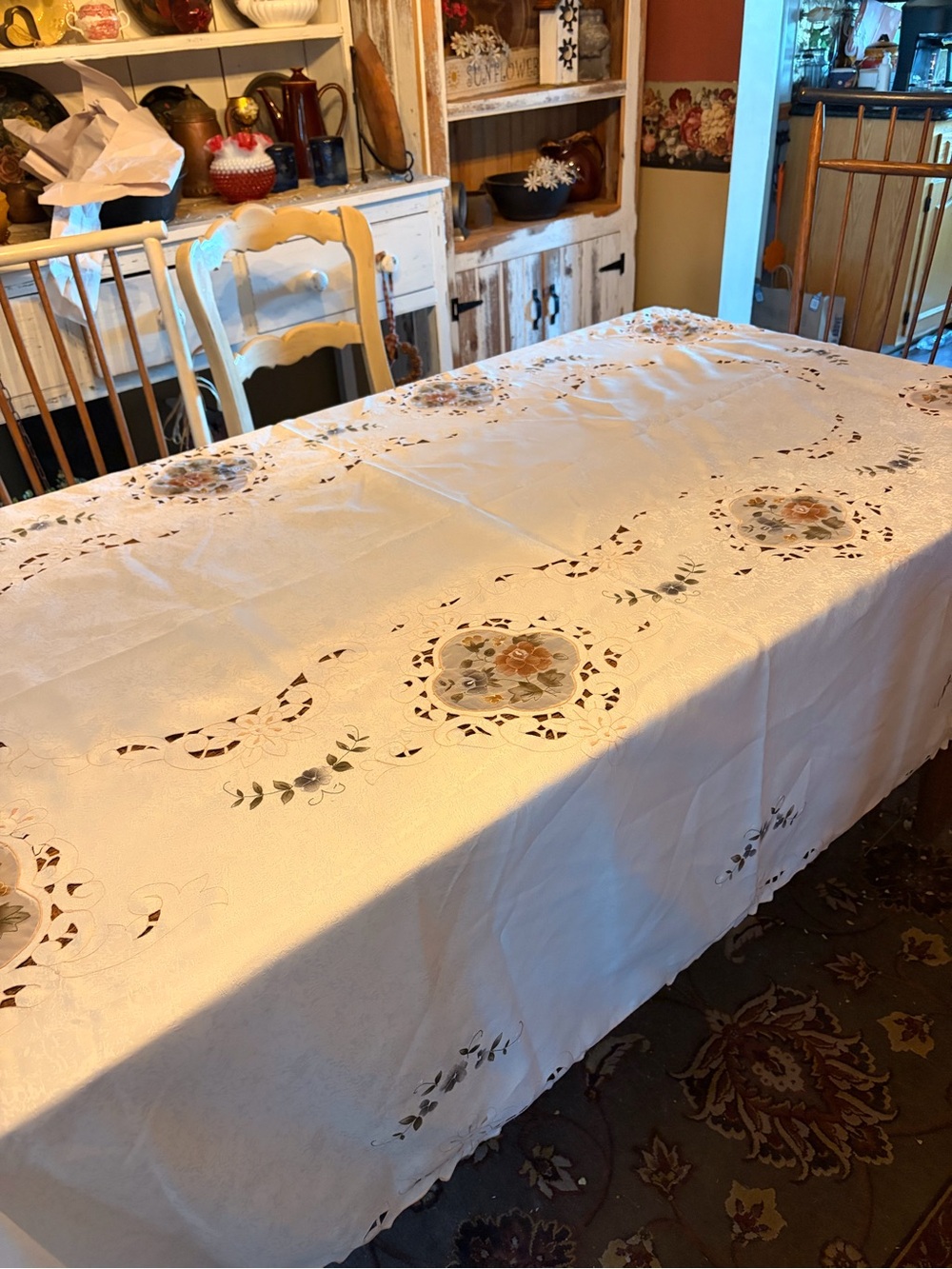Vintage Venetian Lace Tablecloth